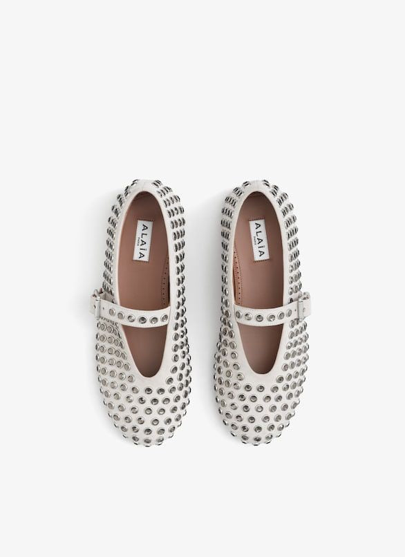 ALAIA Embellished Ballerina Flat Shoes