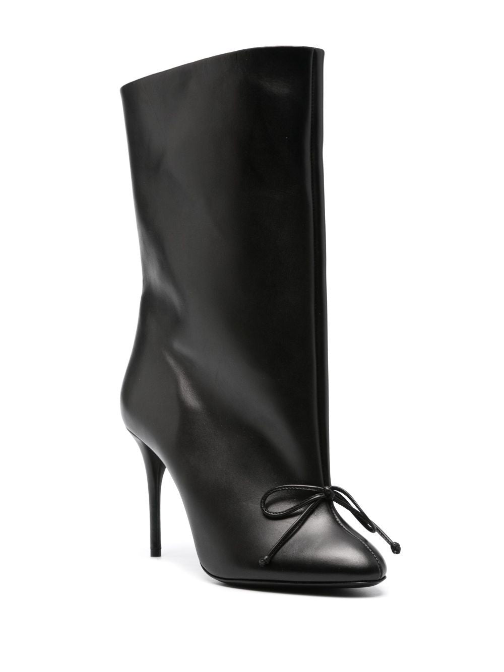 ALAIA Wide Shaft Short Black Boot