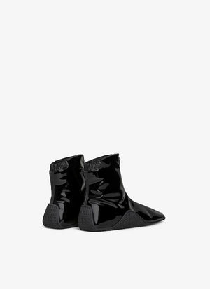 ALAIA High-Top Sneaker in Black Stretch Patent Fabric