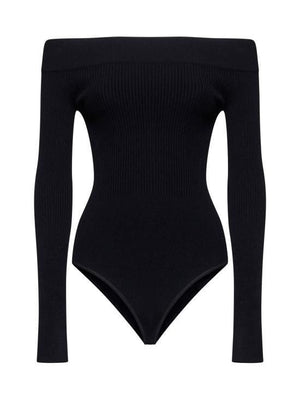 ALAIA Off Shoulder Ribbed Body Top