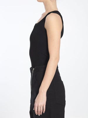 ALAÏA Sleeveless Mini Ribbed Knit Bodysuit