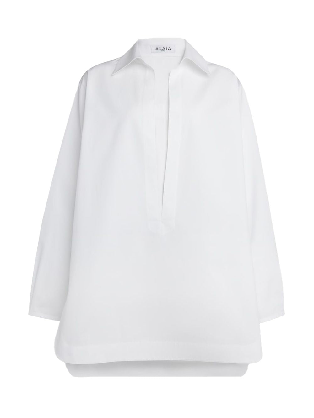 ALAIA Cotton Poplin Tunic Shirt Dress