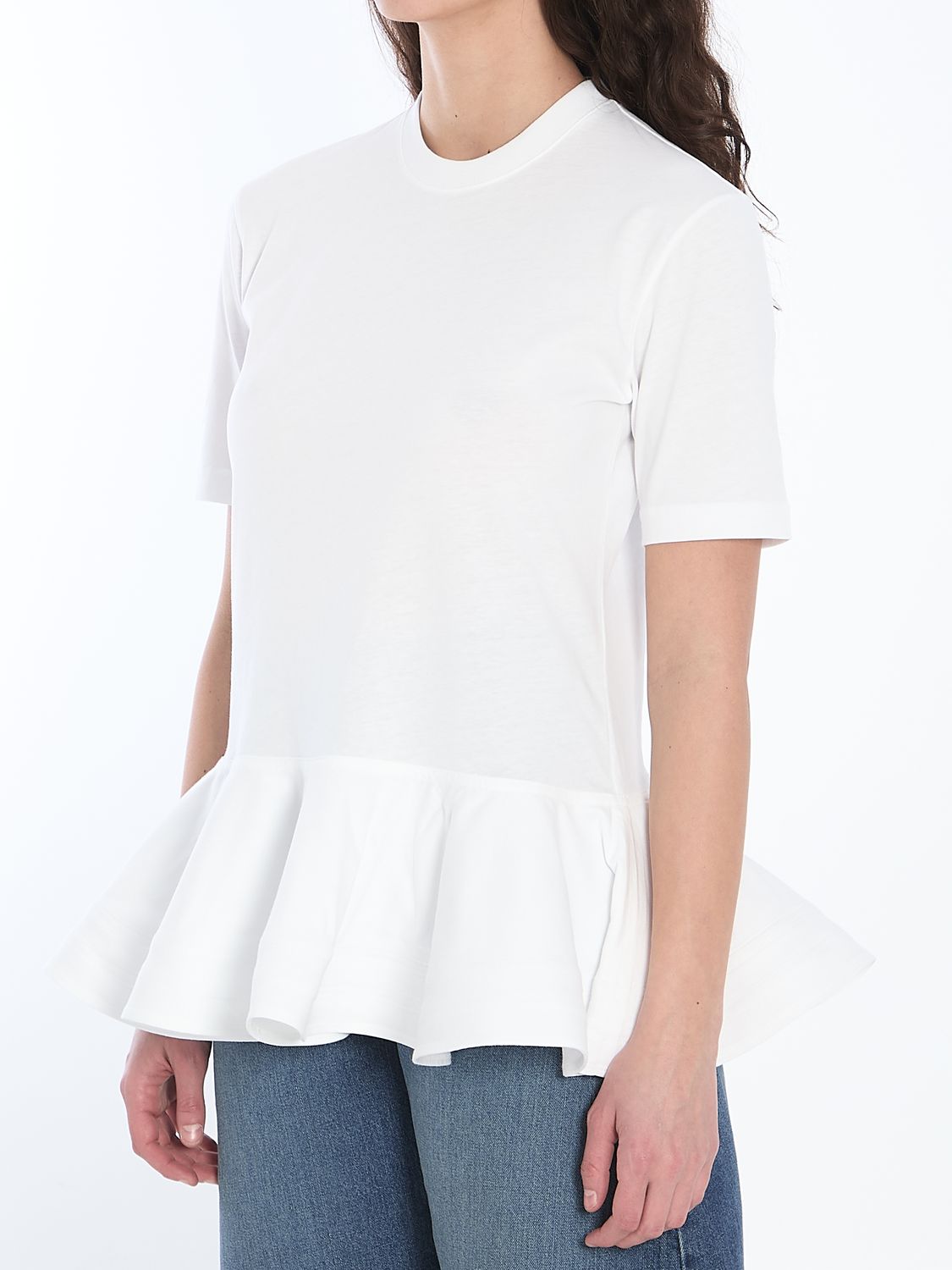 ALAIA Peplum Cut Crew-Neck T-Shirt (Size FR 36)