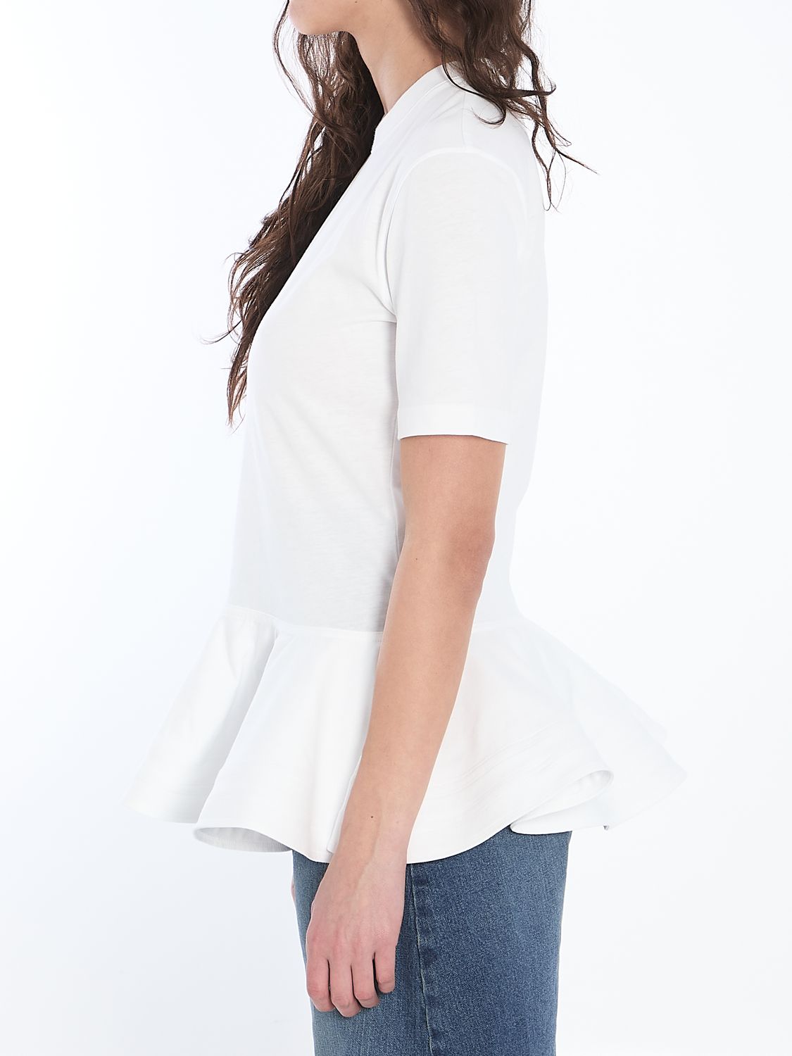 ALAIA Peplum Cut Crew-Neck T-Shirt (Size FR 36)