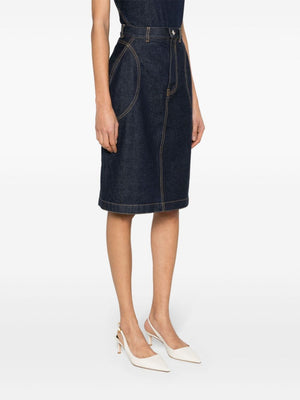 ALAIA Denim Pencil Skirt