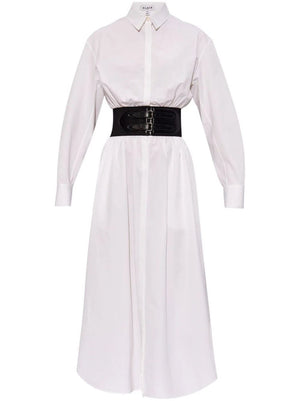 ALAIA Mini Cotton Popeline Chemisier Dress with Belt