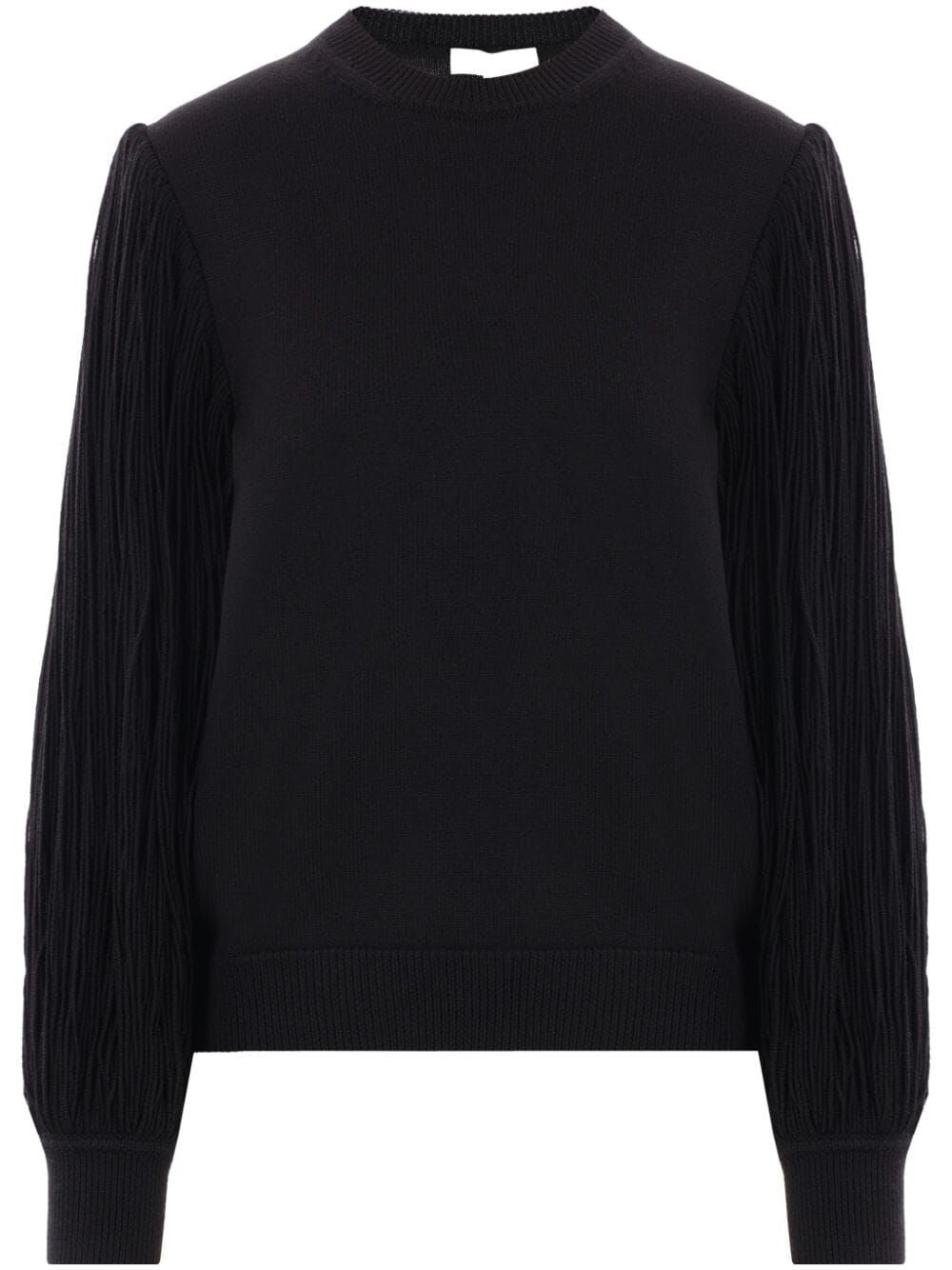 ALAIA Fringe Sleeve Black Tassel Sweater