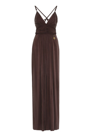 ELISABETTA FRANCHI Thin Strap Long Dress with Slit