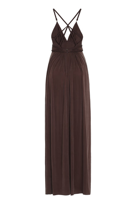 ELISABETTA FRANCHI Thin Strap Long Dress with Slit