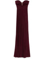 ELISABETTA FRANCHI Chic Burgundy Dress with Pleated Skirt and Belt