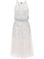 ELISABETTA FRANCHI Sleeveless Mini Dress with Elegant Pearl Accents