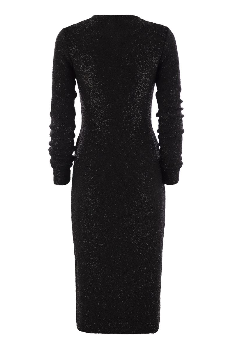 FABIANA FILIPPI Sequin Sparkle Crew-Neck Midi Dress