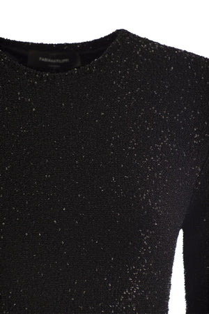 FABIANA FILIPPI Sequin Sparkle Crew-Neck Midi Dress