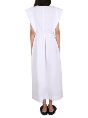 FABIANA FILIPPI Cotton V-Neck Dress with Shiny Detail