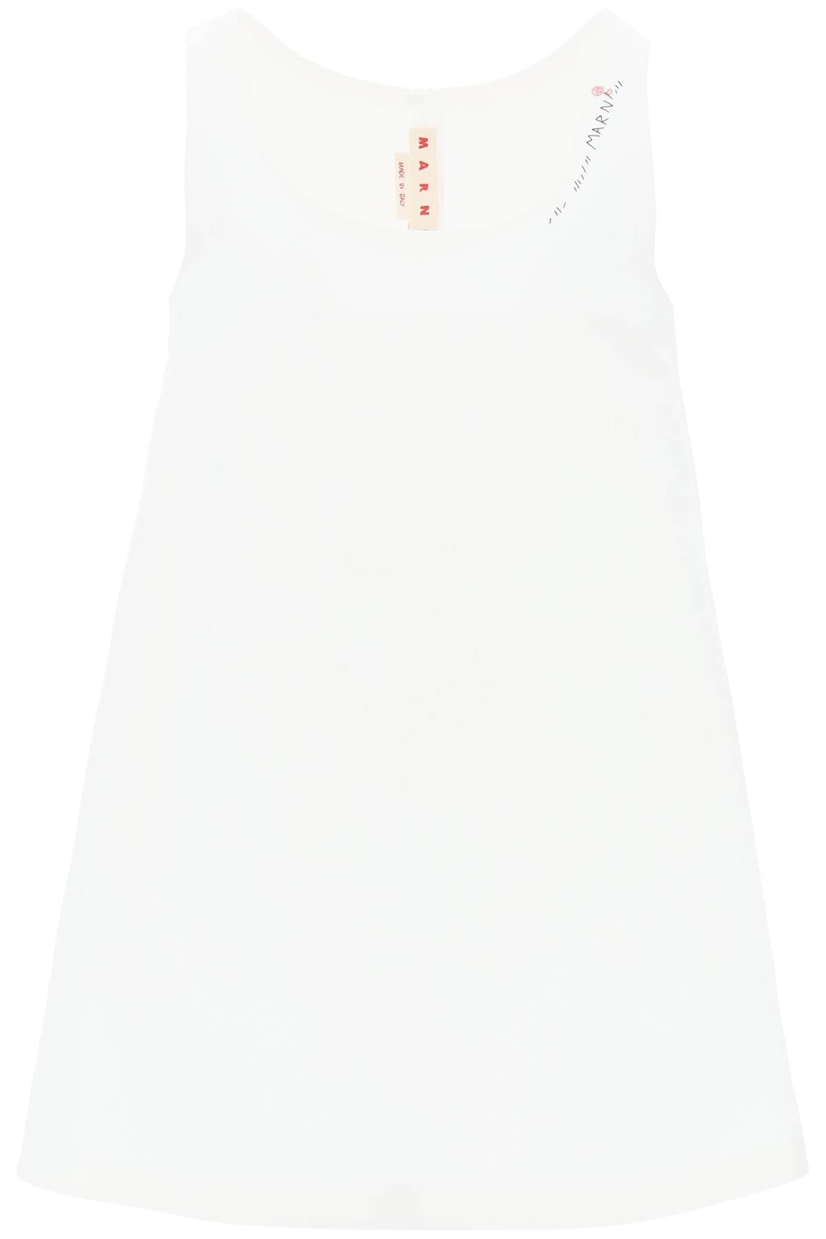 MARNI Flared Mini Dress with Hand-Embroidered Detail