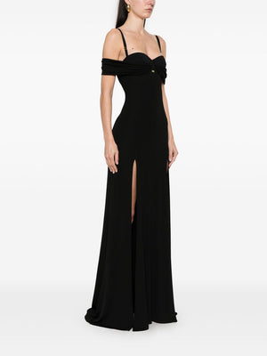 ELISABETTA FRANCHI Corset-Style Crepe Maxi Dress