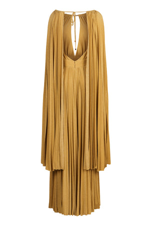 ELISABETTA FRANCHI Cape-Style Mini Dress with Bow and Keyhole Detail