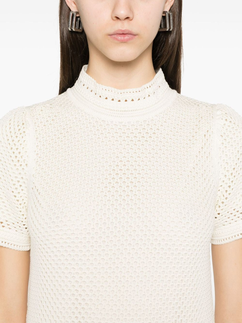 TOM FORD Open-Knit Short Sleeved Mini Dress