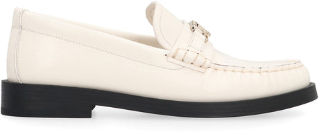 JIMMY CHOO Stylish White Leather Loafers for Women