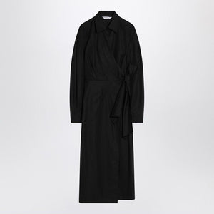 MAX MARA Wrap Dress with Tied Sash and Shirt Collar