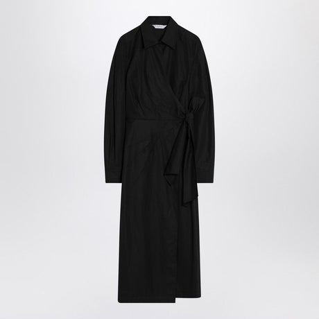 MAX MARA Wrap Dress with Tied Sash and Shirt Collar