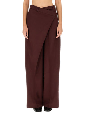 ACNE STUDIOS Wool Blend Asymmetrical Closure Pants