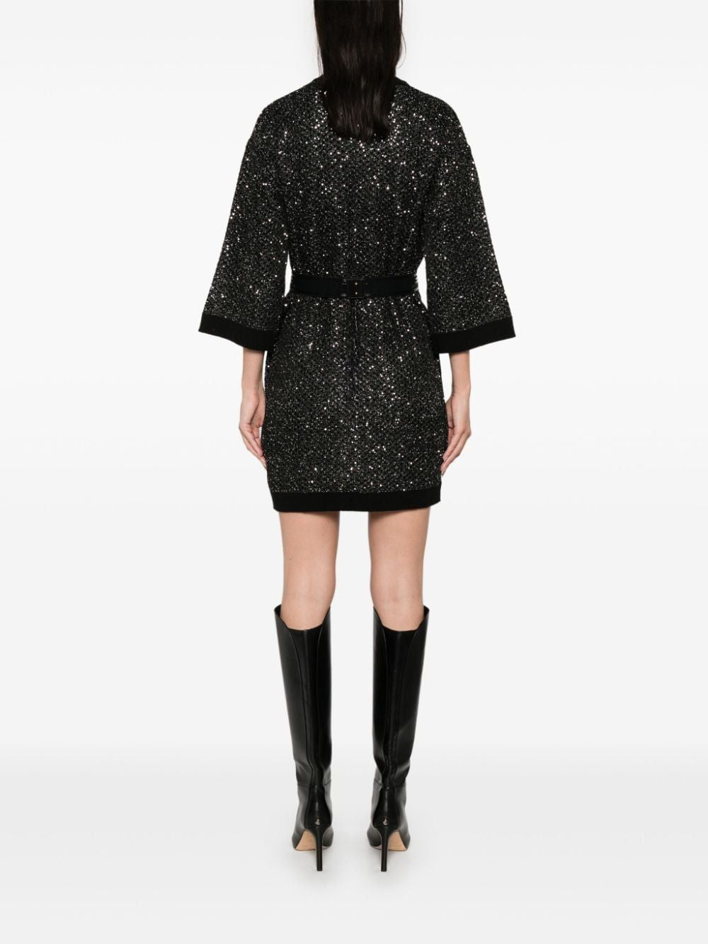 ELISABETTA FRANCHI Glamorous Sequin Embellished Mini Dress