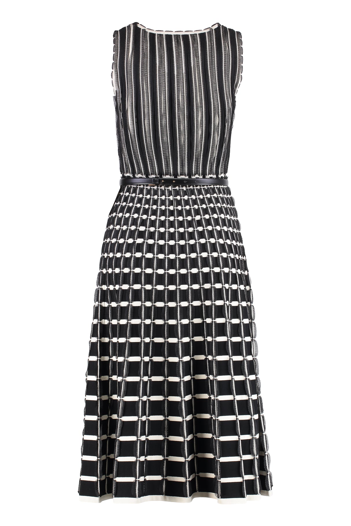 ELISABETTA FRANCHI Belted Knit Dress with Coordinated Waist Belt