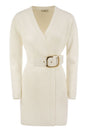 ELISABETTA FRANCHI Viscose Manteau Dress with Maxi Buckle