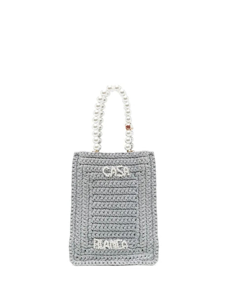 CASABLANCA Mini Crochet Shopping Handbag