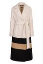 MAX MARA STUDIO Wool Color Block Jacket with Coordinated Waist Belt