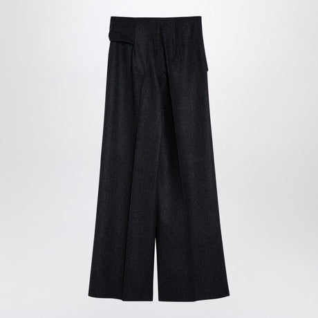 MAX MARA Women's Wide Leg Wool Trousers with Knotted Sash