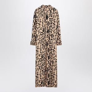 MAX MARA SPORTMAX Animal Print Silk Dress with Criss-Cross Design for Women