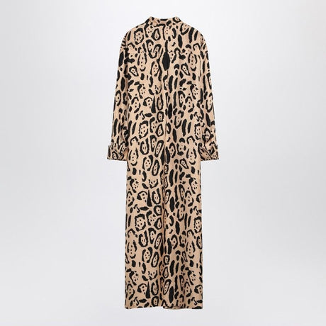 MAX MARA SPORTMAX Animal Print Silk Dress with Criss-Cross Design for Women