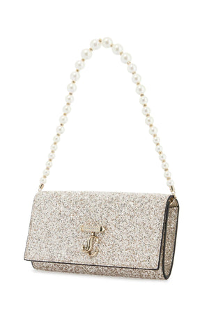 JIMMY CHOO Mini Glitter Sand Wallet with Chain