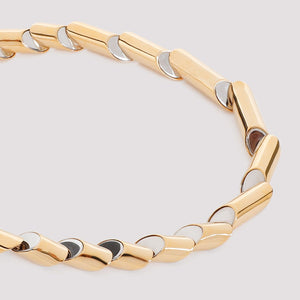 LANVIN Elegant Brass Sequence Necklace