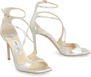 JIMMY CHOO 95 Elegant Laminated Leather Sandals