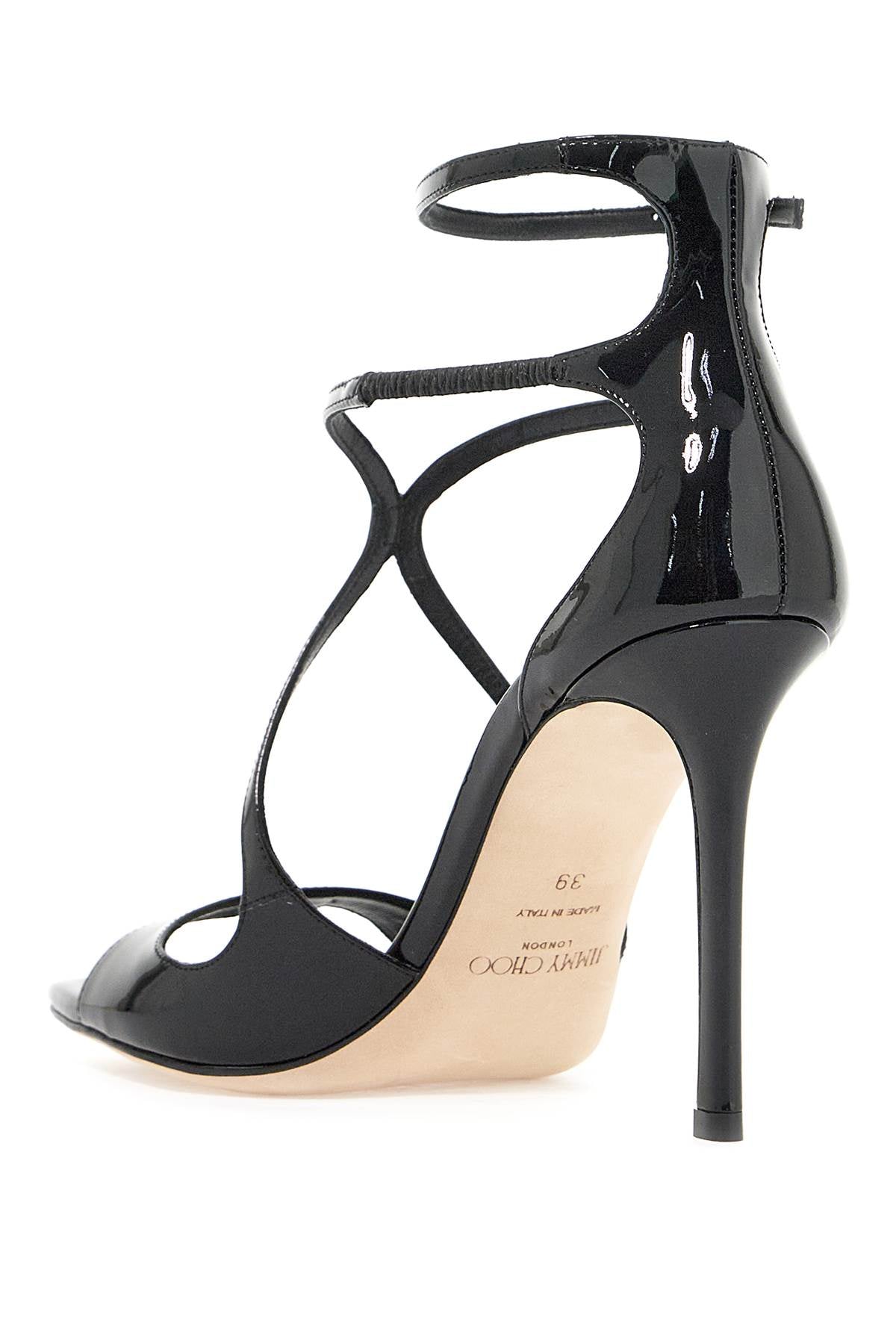 JIMMY CHOO Patent Leather AZIA 95 Stiletto Sandals