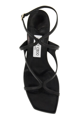 JIMMY CHOO Square Toe Double Strap Sandals 85