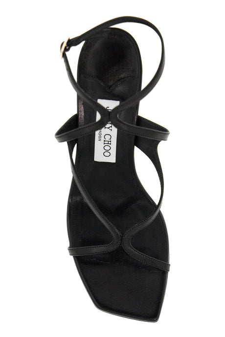 JIMMY CHOO Square Toe Double Strap Sandals 85