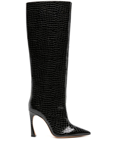 ALEXANDRE BIRMAN Chic Crocco Patent Leather Boots