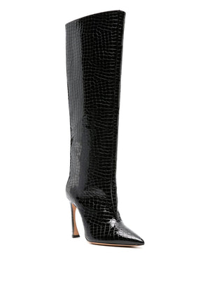 ALEXANDRE BIRMAN Chic Crocco Patent Leather Boots