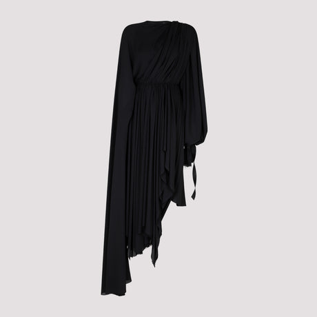 BALENCIAGA Asymmetrical Hem Draped Panel Dress for Women - Mini