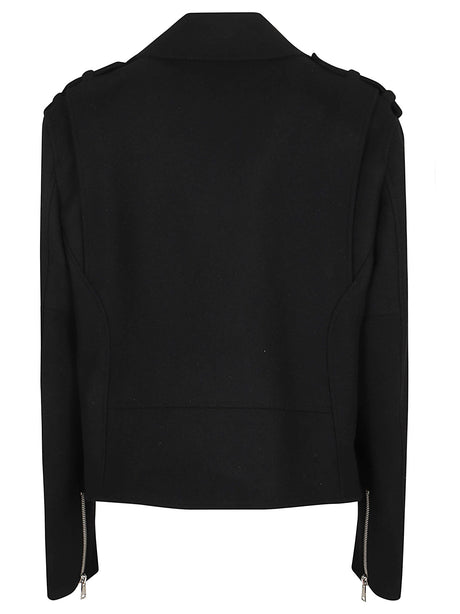 BALMAIN Wool Biker Jacket with Satin Lining