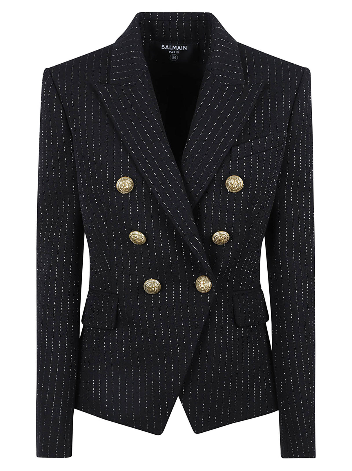 BALMAIN Double-Breasted Blazer & Flared Leg Trousers Mini Set