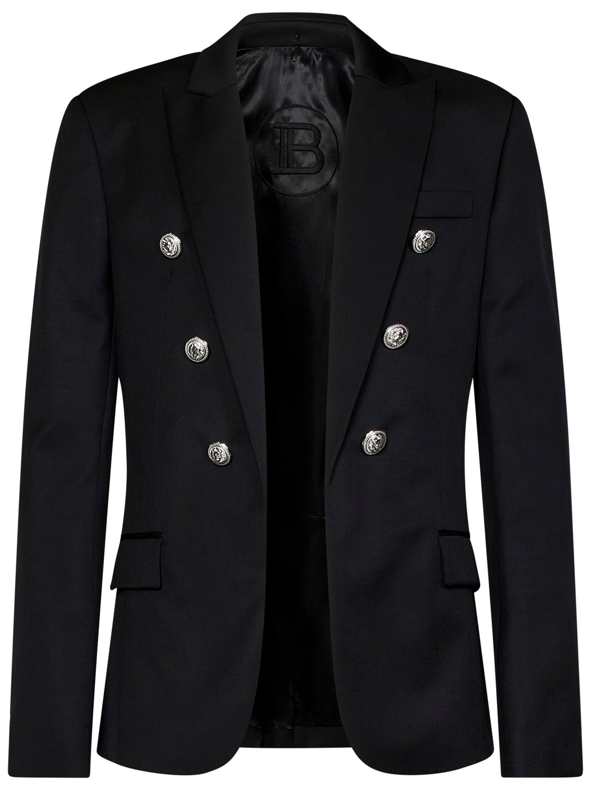 BALMAIN Exquisite Wool Blazer with Six-Button Design for Men