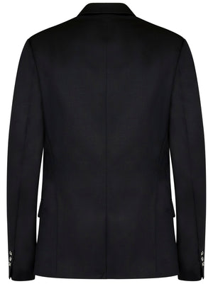 BALMAIN Exquisite Wool Blazer with Six-Button Design for Men