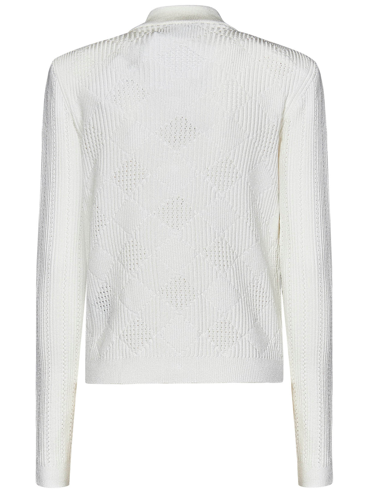 BALMAIN Exquisite Openwork Vichy Knit Cardigan