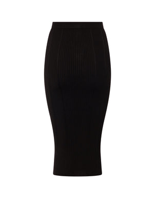 BALMAIN Ribbed Sustainable Viscose Mini Skirt