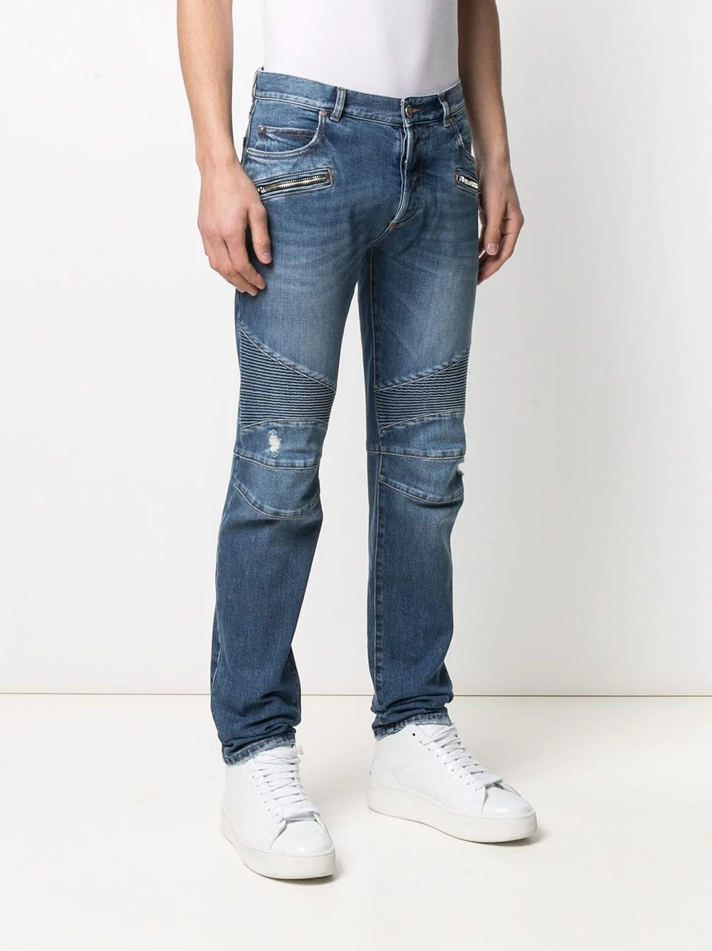 BALMAIN Tapered Mini Jeans